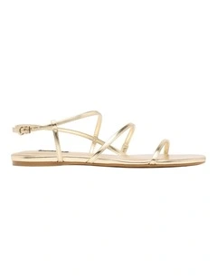 Annmarie Flat Sandal in Gold