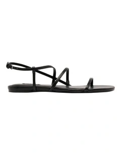 Annmarie Flat Sandal in Black