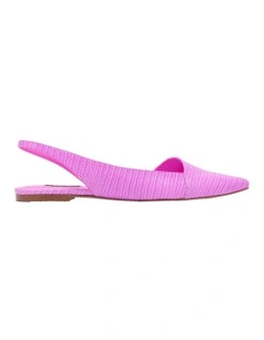 Beads Ballet Flat Shoe In Magenta
