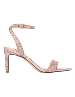 Handle Glitter Sandal In Rose