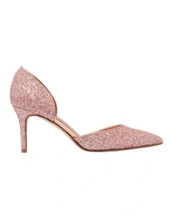 Menlo Glitter Pump In Rose Gold
