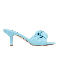 Knot Heeled Sandal In Light Blue