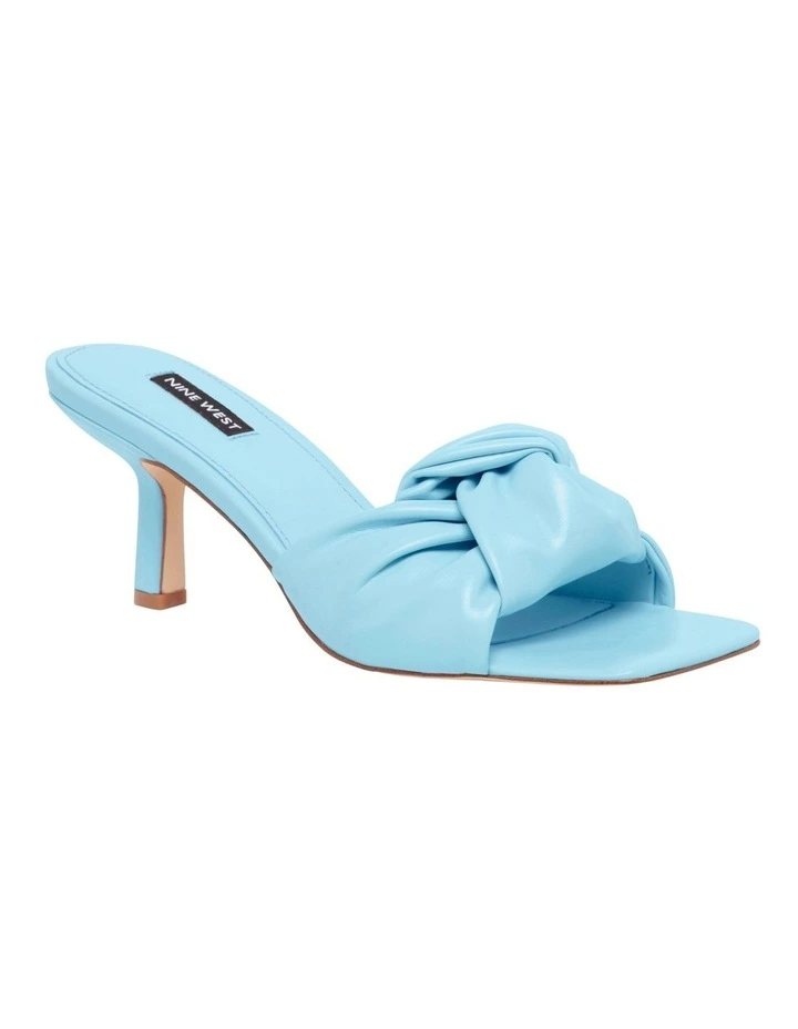 Knot Heeled Sandal In Light Blue image 2