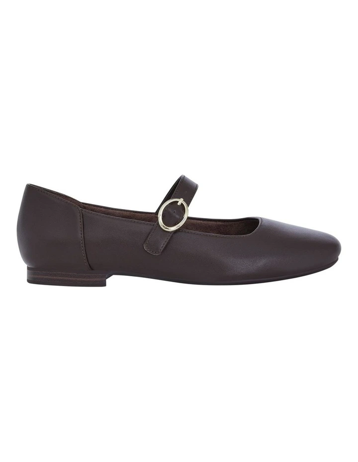 Colby Flat Shoes in Chocolate Leather image 1
