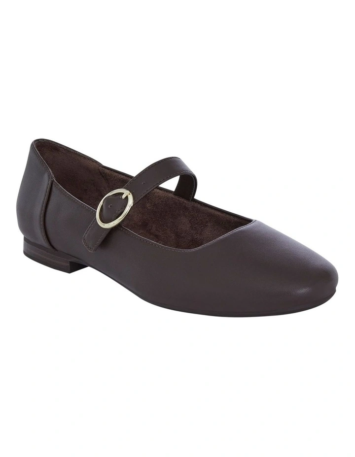 Colby Flat Shoes in Chocolate Leather image 2