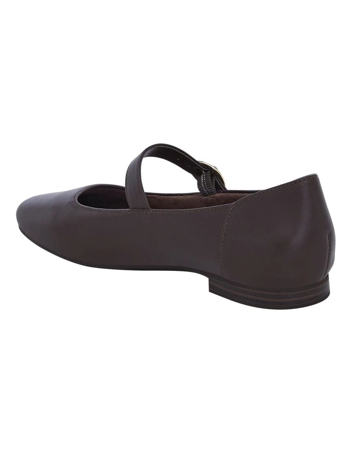Colby Flat Shoes in Chocolate Leather image 3