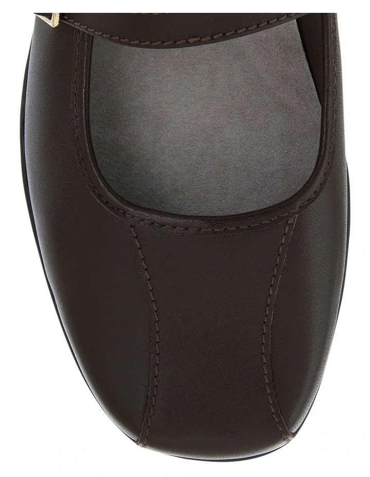Brianna Leather Flat Shoes in Chocolate image 4