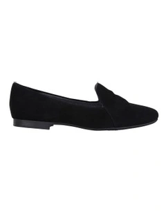 Castle Black Suede Flat Shoes