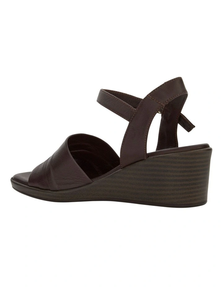 Celia Wedge Sandal in Chocolate Leather image 3