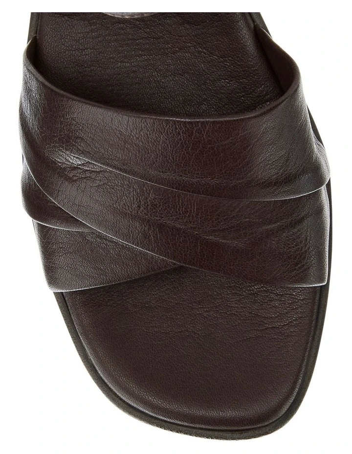 Celia Wedge Sandal in Chocolate Leather image 4