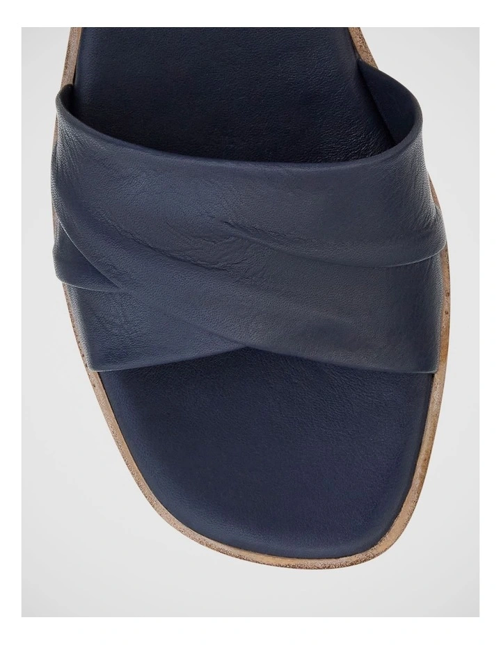 Celia Wedge Sandal in Navy Leather image 4