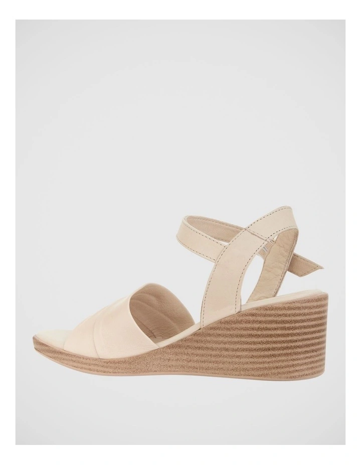 Celia Wedge Sandal in Nude Leather image 3