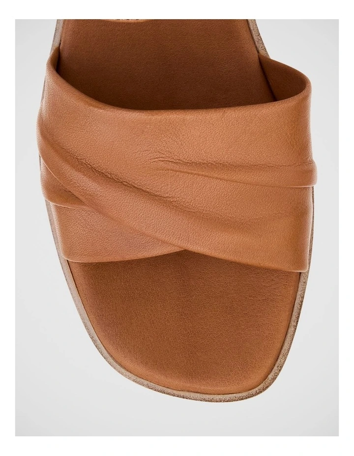 Celia Wedge Sandal in Tan Leather image 4