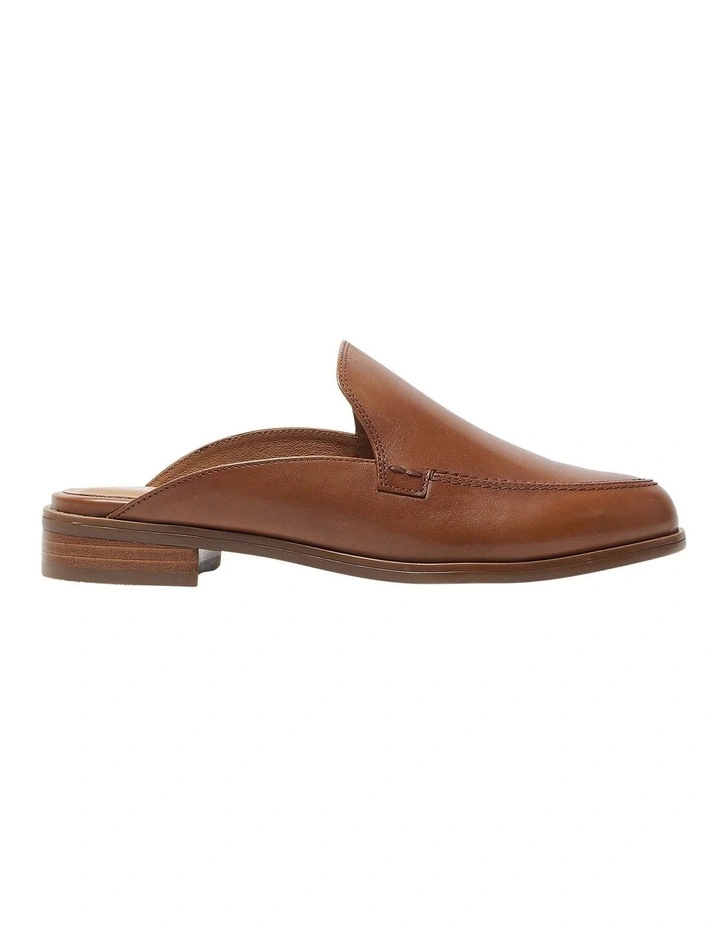 West Flat Leather Loafers in Mid Brown image 1