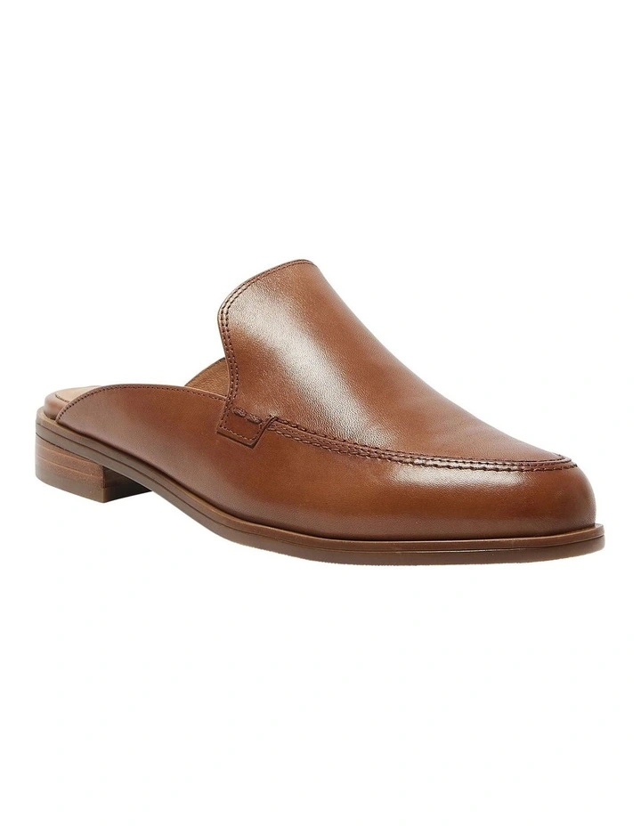 West Flat Leather Loafers in Mid Brown image 2