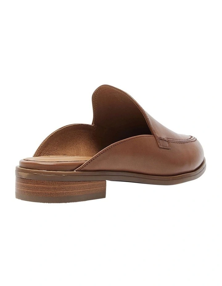 West Flat Leather Loafers in Mid Brown image 4