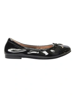 Allegra Flat Shoes in Black Patent