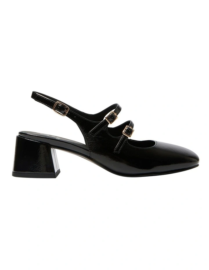 Louisa Leather Heeled Shoes in Black Patent image 1