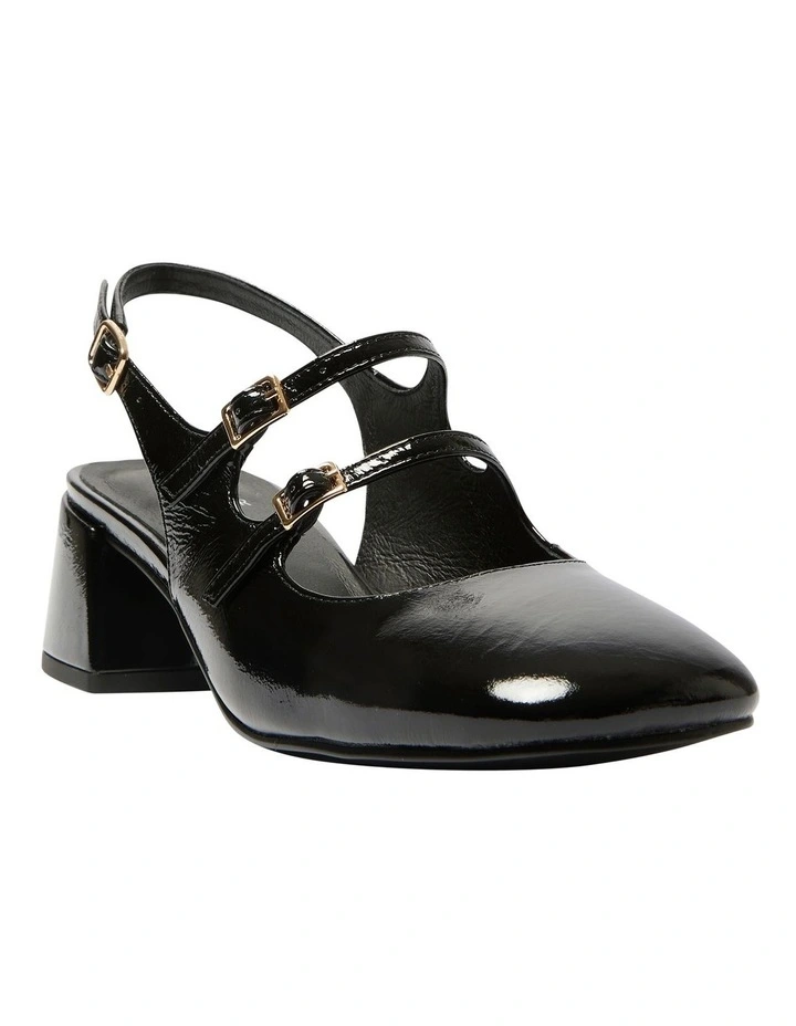 Louisa Leather Heeled Shoes in Black Patent image 2