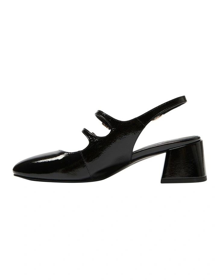 Louisa Leather Heeled Shoes in Black Patent image 3