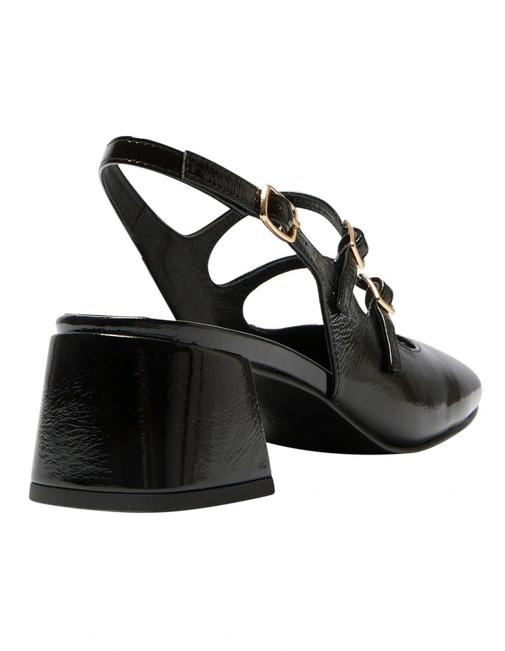 Louisa Leather Heeled Shoes in Black Patent image 4