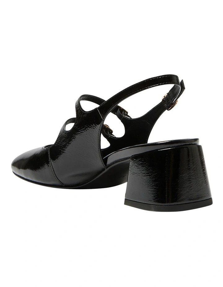 Louisa Leather Heeled Shoes in Black Patent image 6