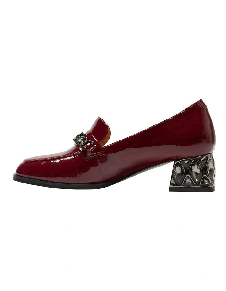 Dante Heeled Loafers in Red Patent Leather image 3