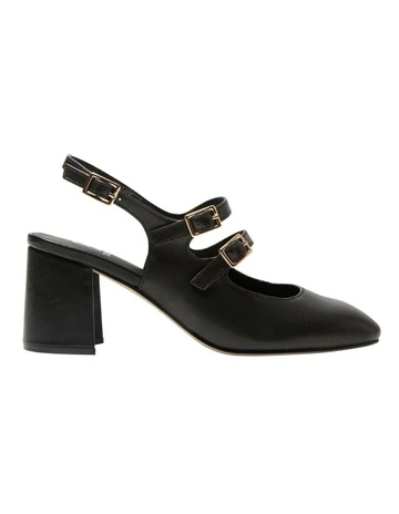 Diana Heeled Shoes in Black Leather