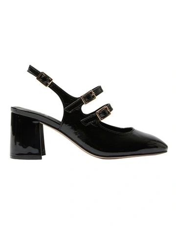 Diana Heeled Shoes in Black Patent Leather