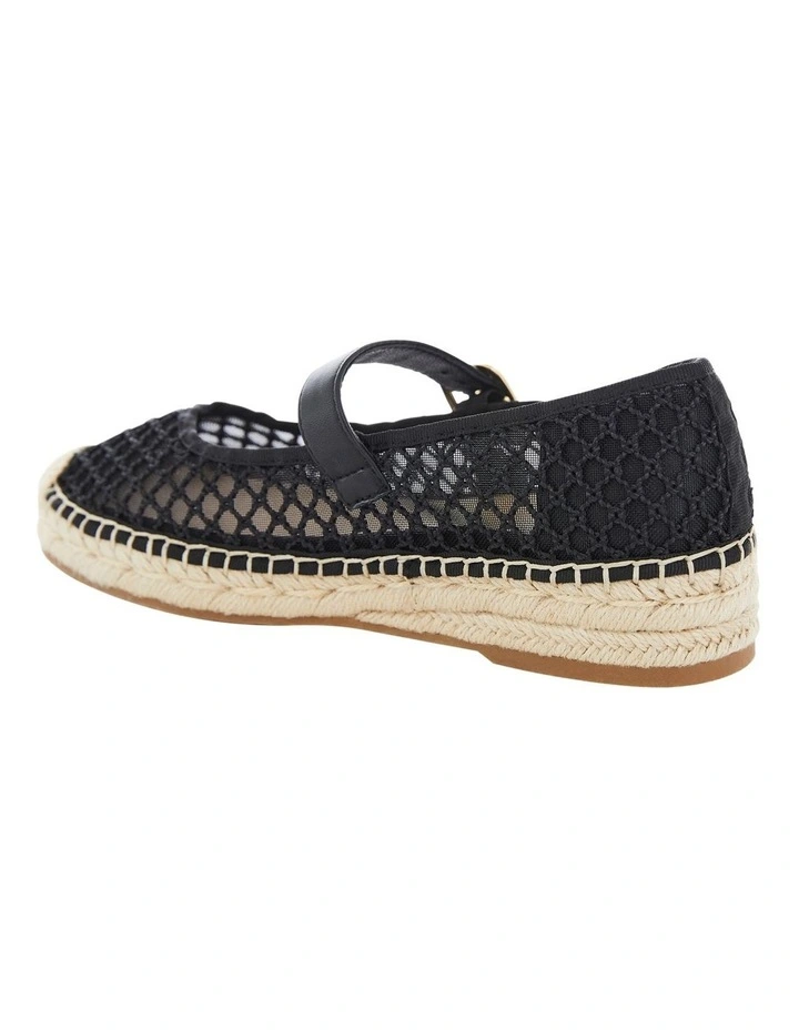 Portugal Flat Shoes in Black Mesh image 3