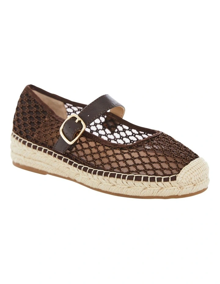 Portugal Flat Shoes in Chocolate Mesh image 2