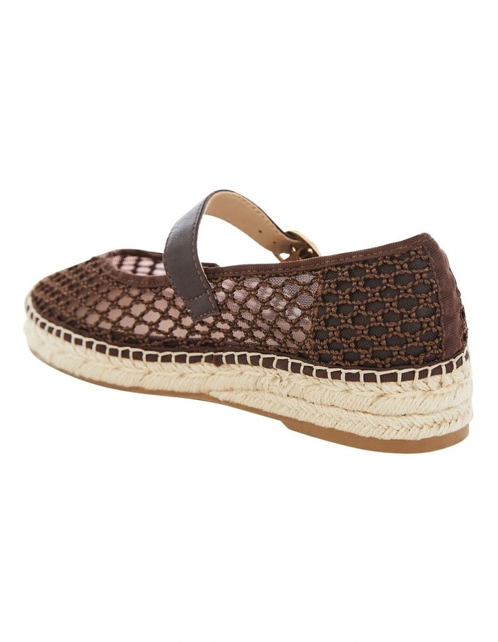 Portugal Flat Shoes in Chocolate Mesh image 3