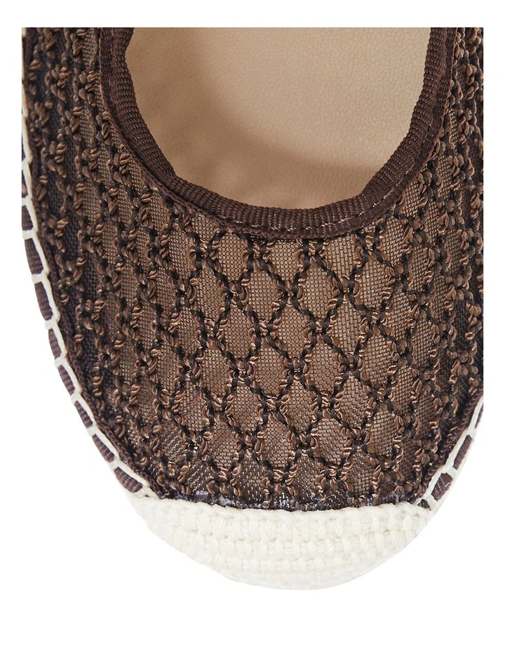 Portugal Flat Shoes in Chocolate Mesh image 4