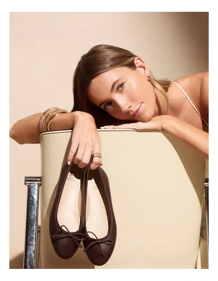 Fonteyn Ballet Flats in Chocolate Leather image 2