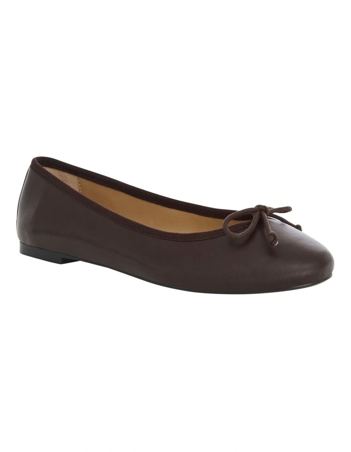 Fonteyn Ballet Flats in Chocolate Leather image 2