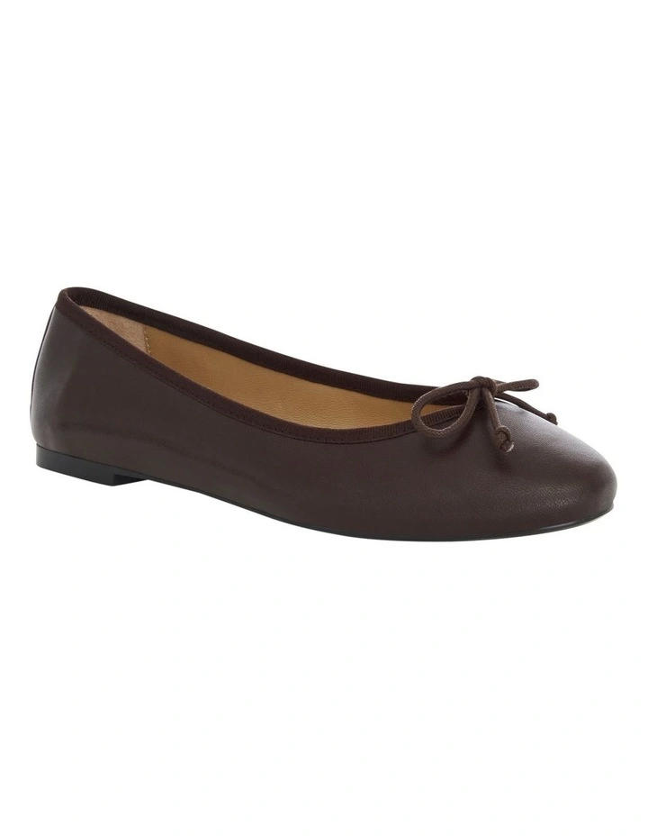 Fonteyn Ballet Flats in Chocolate Leather image 3