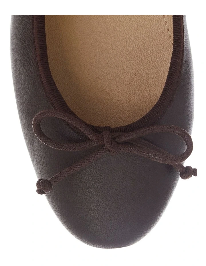 Fonteyn Ballet Flats in Chocolate Leather image 6
