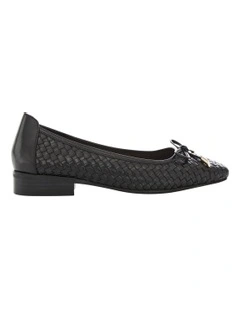 Frances Flat Shoes in Black Weave