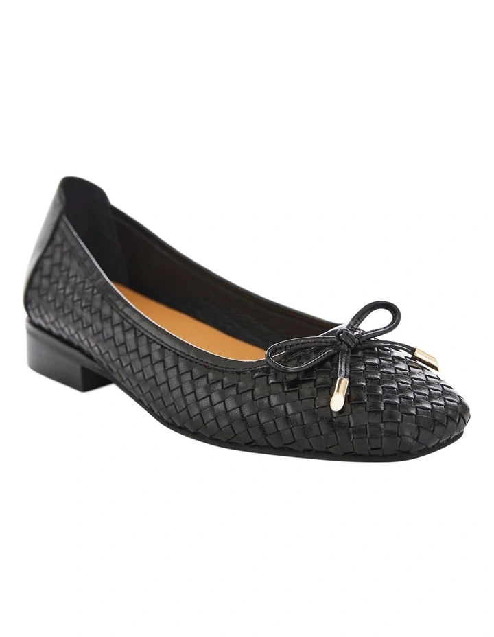 Frances Flat Shoes in Black Weave image 2