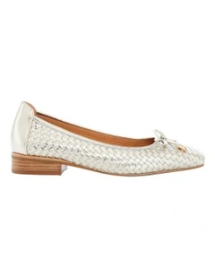 Frances Flat Shoes in Gold Weave