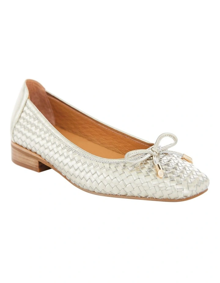 Frances Flat Shoes in Gold Weave image 2