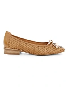 Frances Flat Shoes in Tan Weave