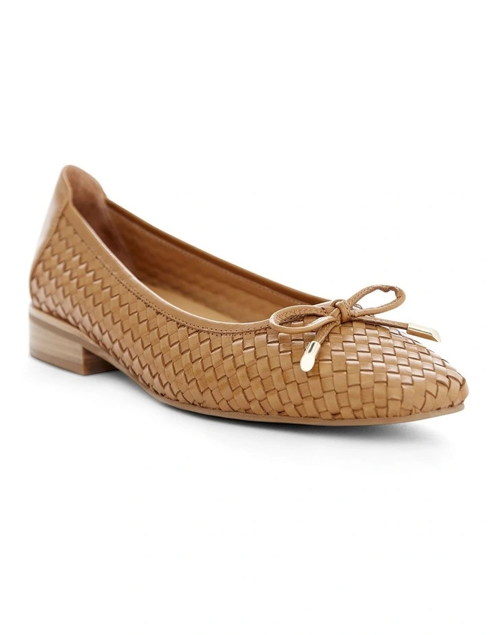 Frances Flat Shoes in Tan Weave image 2