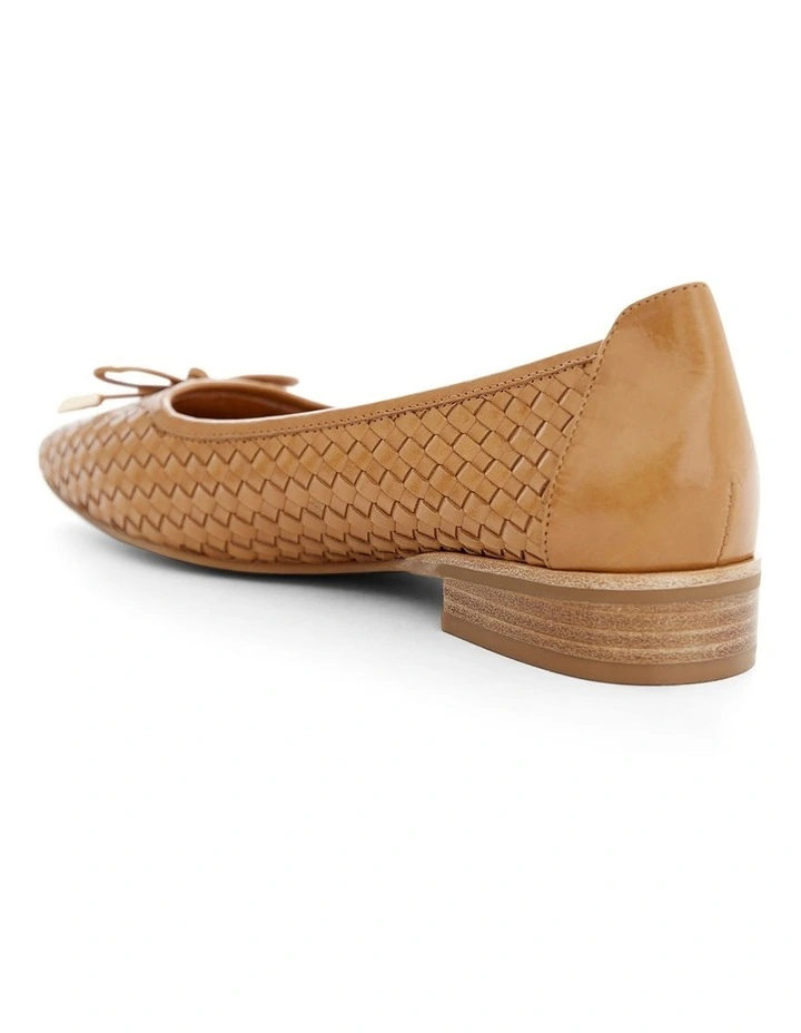 Frances Flat Shoes in Tan Weave image 3