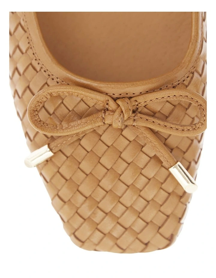 Frances Flat Shoes in Tan Weave image 4