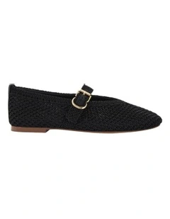 Elope Flat Shoes in Black Crochet