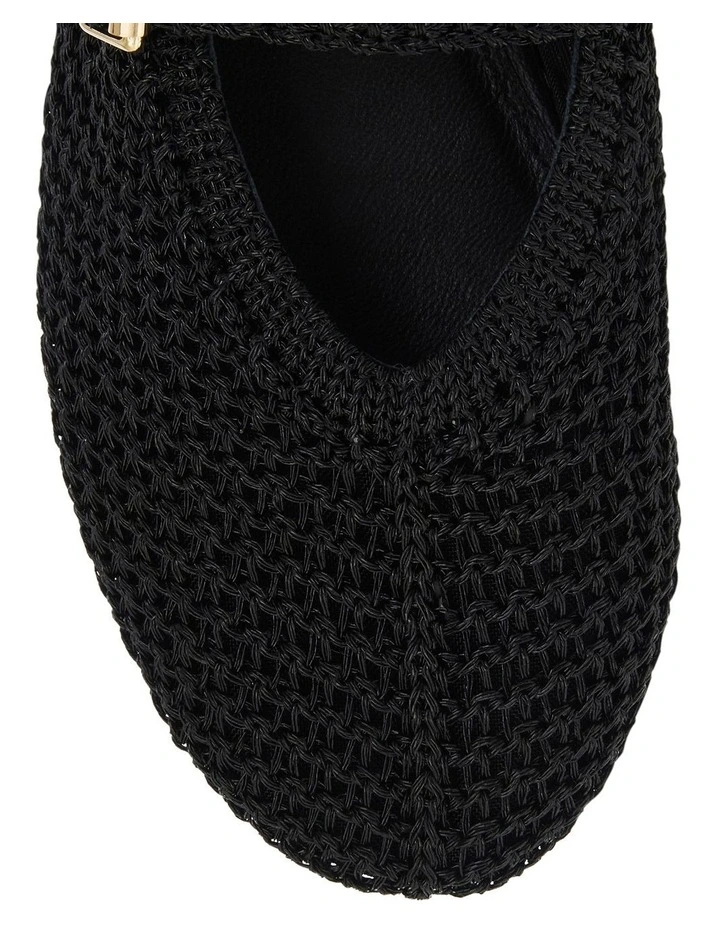 Elope Flat Shoes in Black Crochet image 4