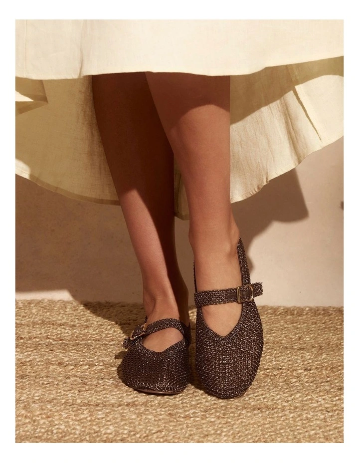 Elope Flat Shoes in Bronze Crochet image 2