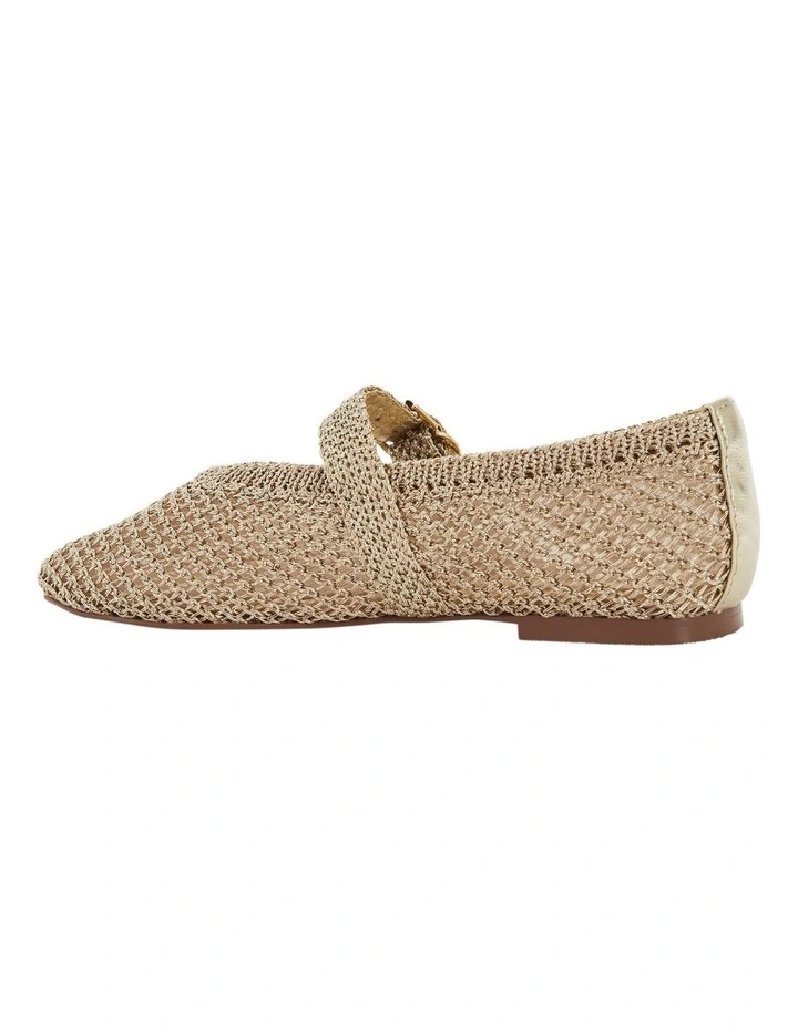 Elope Flat Shoes in Gold Crochet image 3