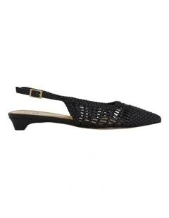 Finley Flat Shoes in Black Weave